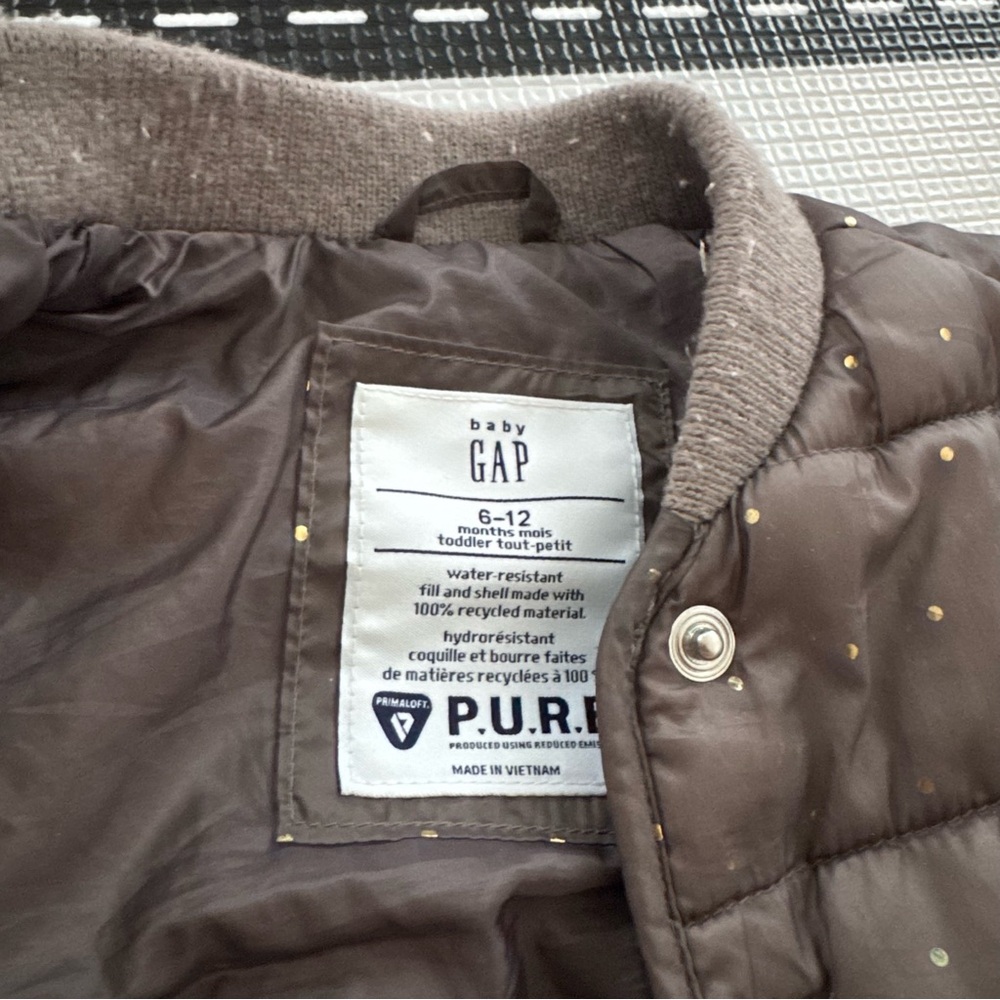 Gap Baby Brown & Gold Puffer Jacket - Picture 5 of 6